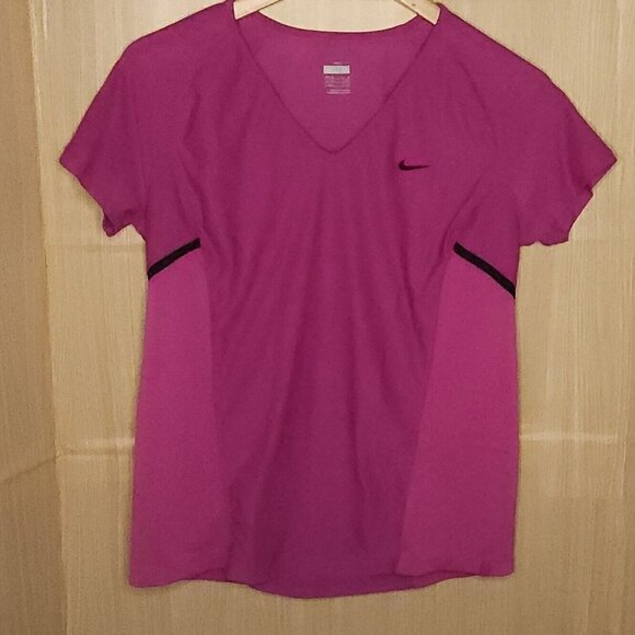 Nike Dri-fit Purple Black Activewear Top Medium - Picture 1 of 6